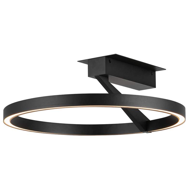 Image 1 Kuzco Roda LED 16-in Black Semi-Flush Mount