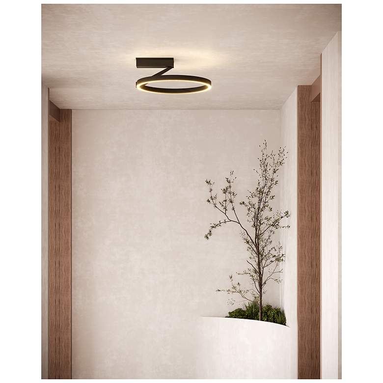 Image 3 Kuzco Roda LED 16-in Black Semi-Flush Mount more views