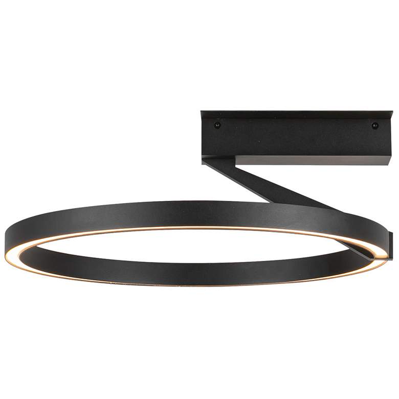 Image 4 Kuzco Roda LED 16-in Black Semi-Flush Mount more views