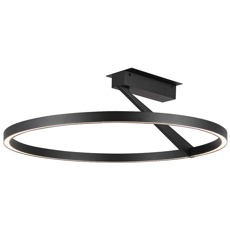 Image 2 Kuzco Roda LED 24-in Black Semi-Flush Mount