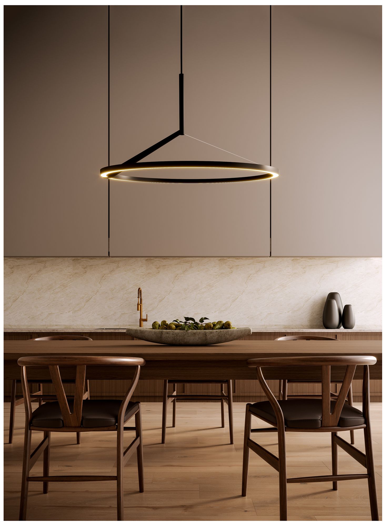 Image 3 Kuzco Roda LED 31-in Black Pendant more views