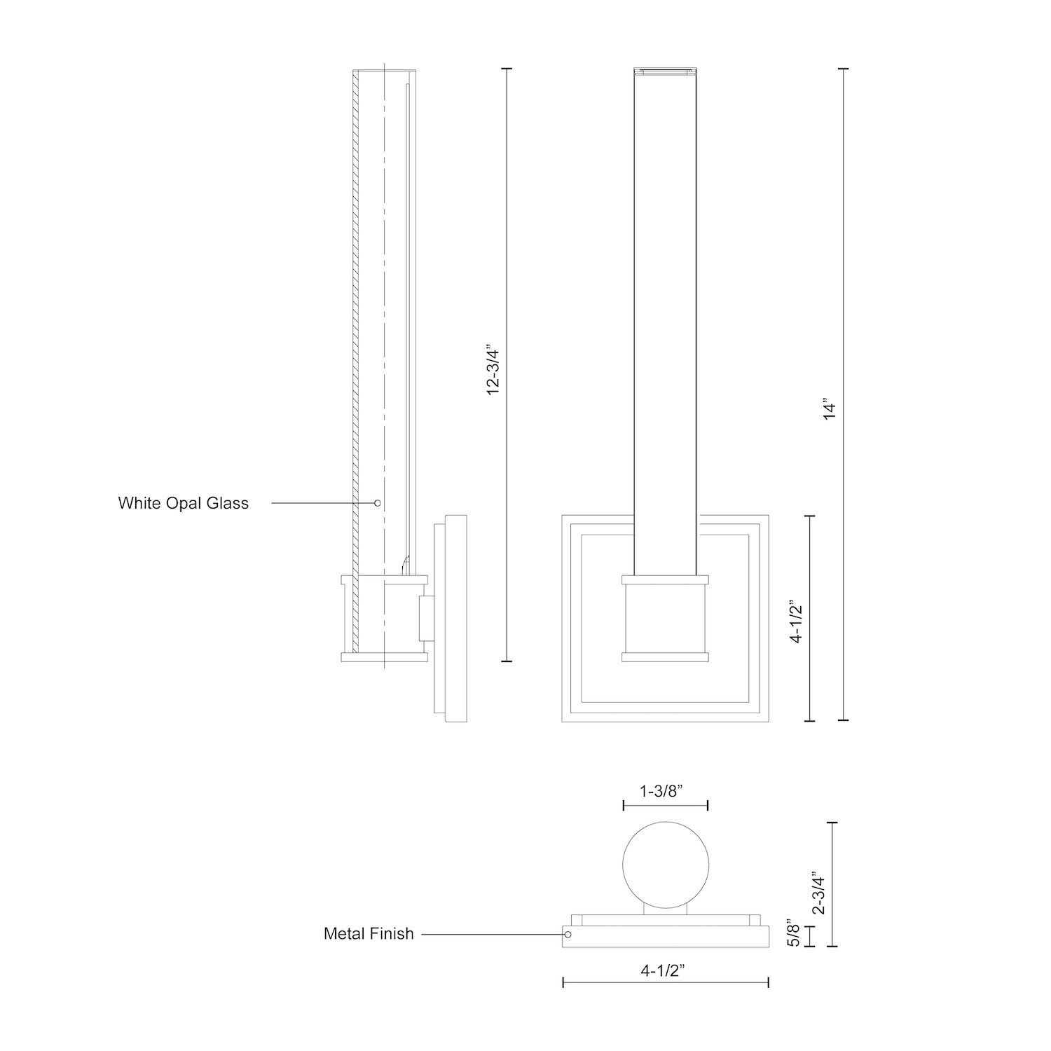 Image 5 Kuzco Rona LED 14-in Brushed Gold Wall Sconce more views