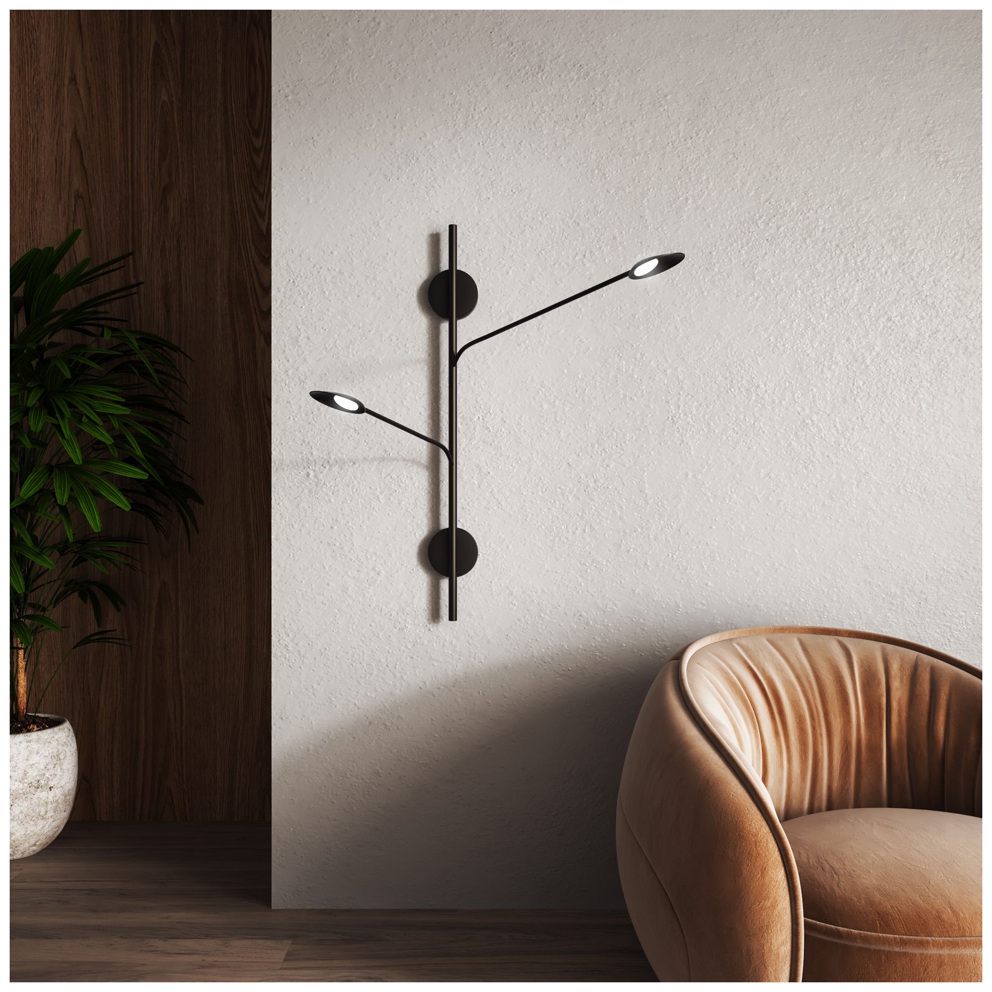 Image 4 Kuzco Rotaire LED 2 Head Black Wall Sconce more views