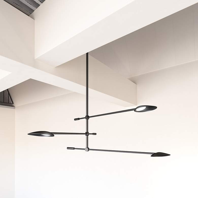 Image 3 Kuzco Rotaire LED 32-in Black LED Chandeliers more views