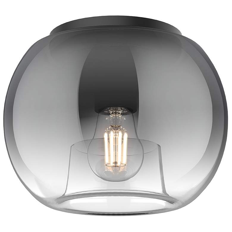Image 1 Kuzco Samar E26 8-in Black/Smoked Flush Mount