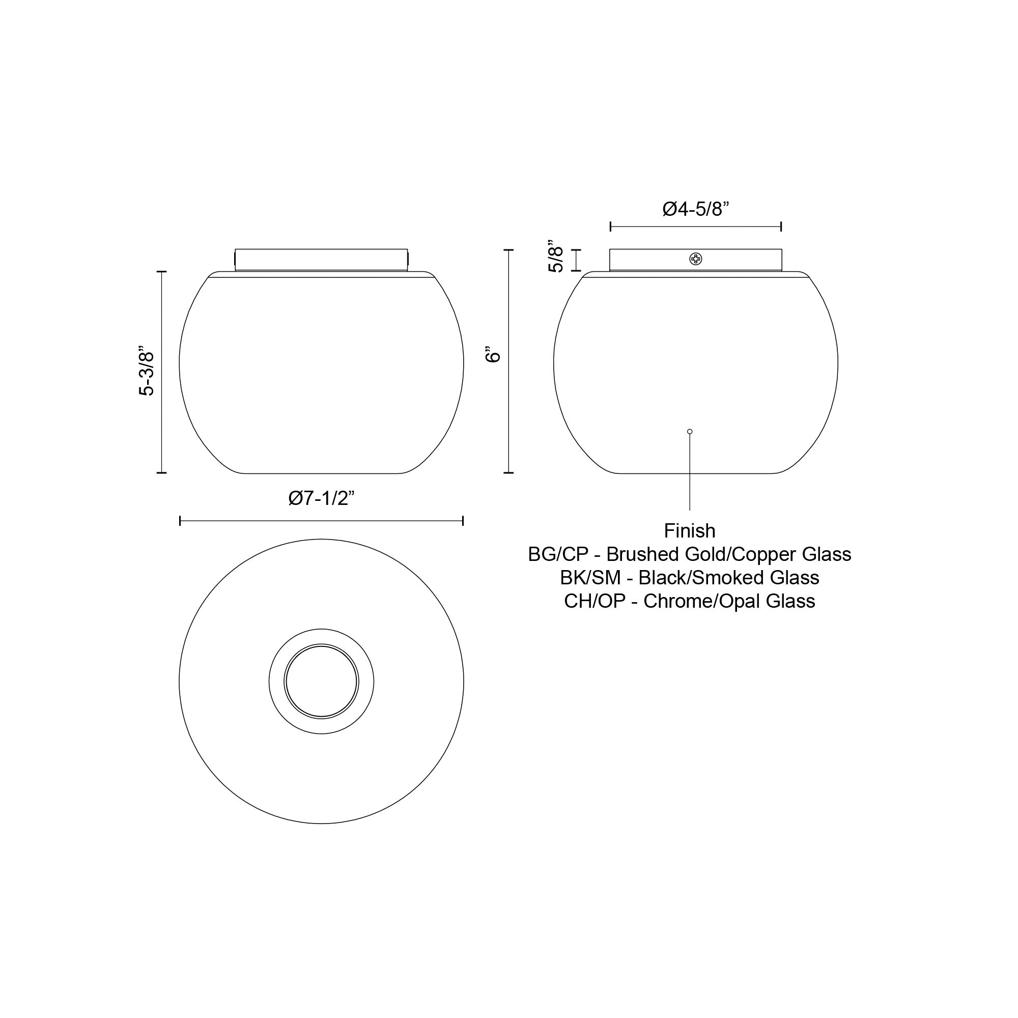 Image 3 Kuzco Samar E26 8-in Brushed Gold/Copper Flush Mount more views