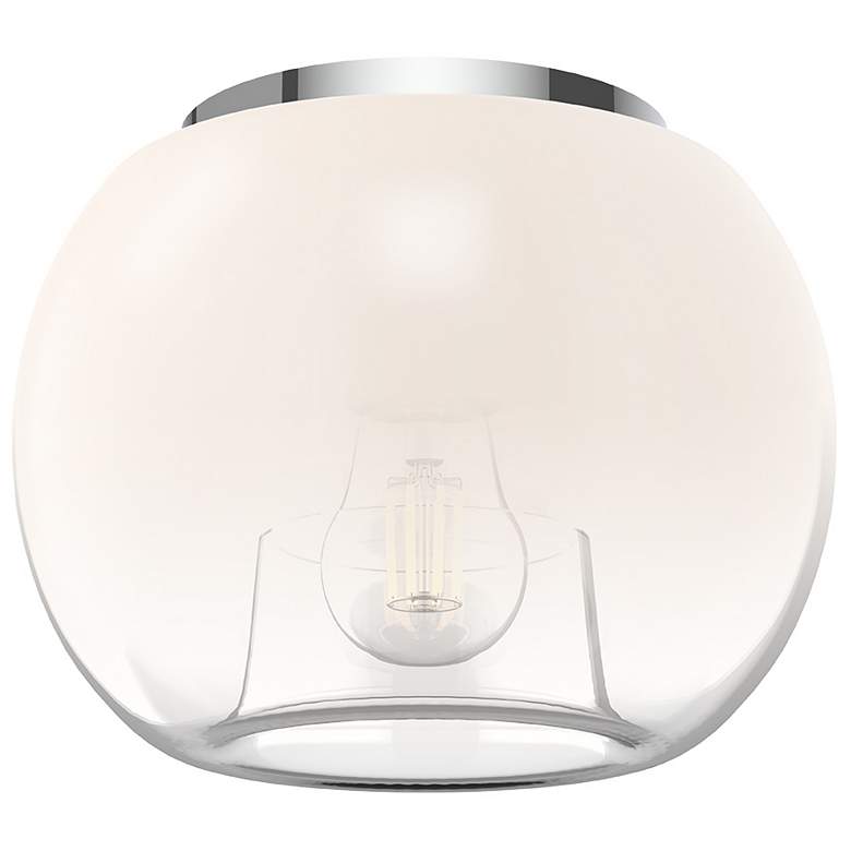 Image 1 Kuzco Samar E26 8-in Chrome/Opal Glass Flush Mount