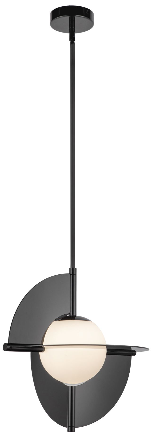 Image 2 Kuzco Scorpio LED 16-in Glossy Black/Opal Glass Pendant more views