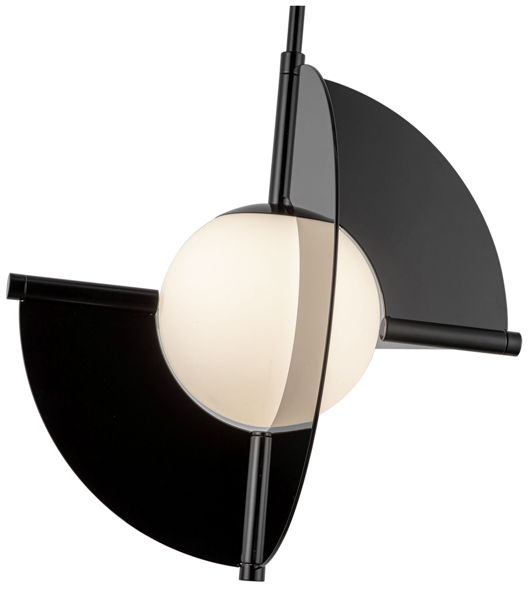 Image 4 Kuzco Scorpio LED 16-in Glossy Black/Opal Glass Pendant more views