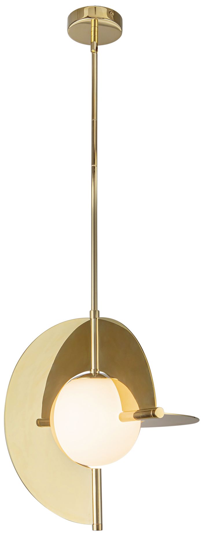 Image 3 Kuzco Scorpio LED 16-in Metallic Brass/Opal Glass Pendant more views