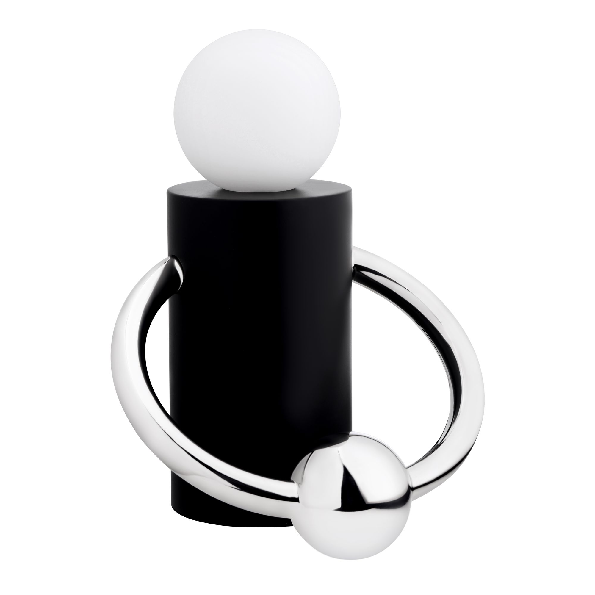 Image 3 Kuzco Septum LED 8-in Matte Black/Chrome Table Lamp more views