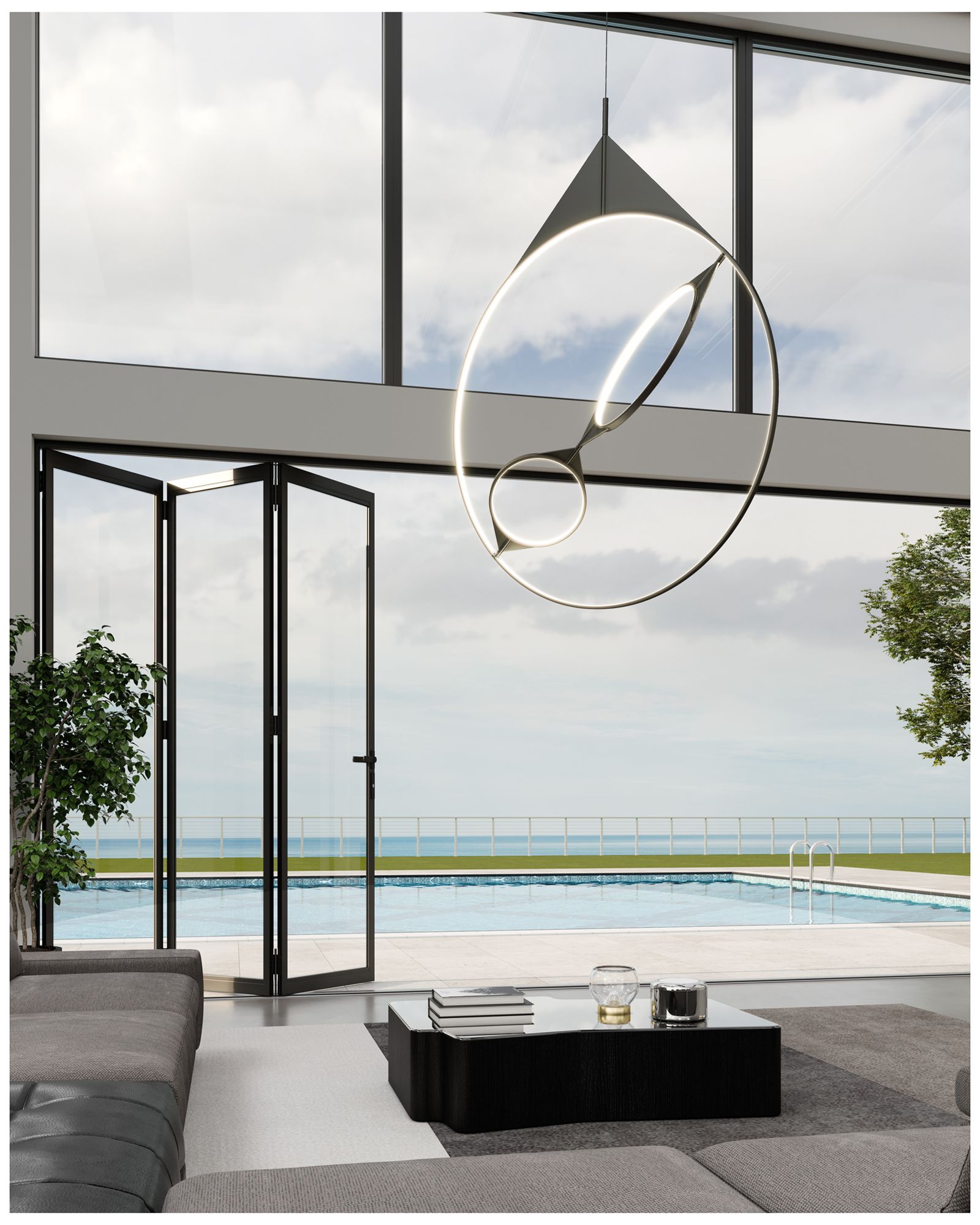 Image 4 Kuzco Serif LED 36-in Black Pendant more views