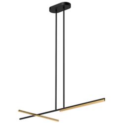 Kuzco Shift LED 48-in Black/Brushed Gold Linear Pendant