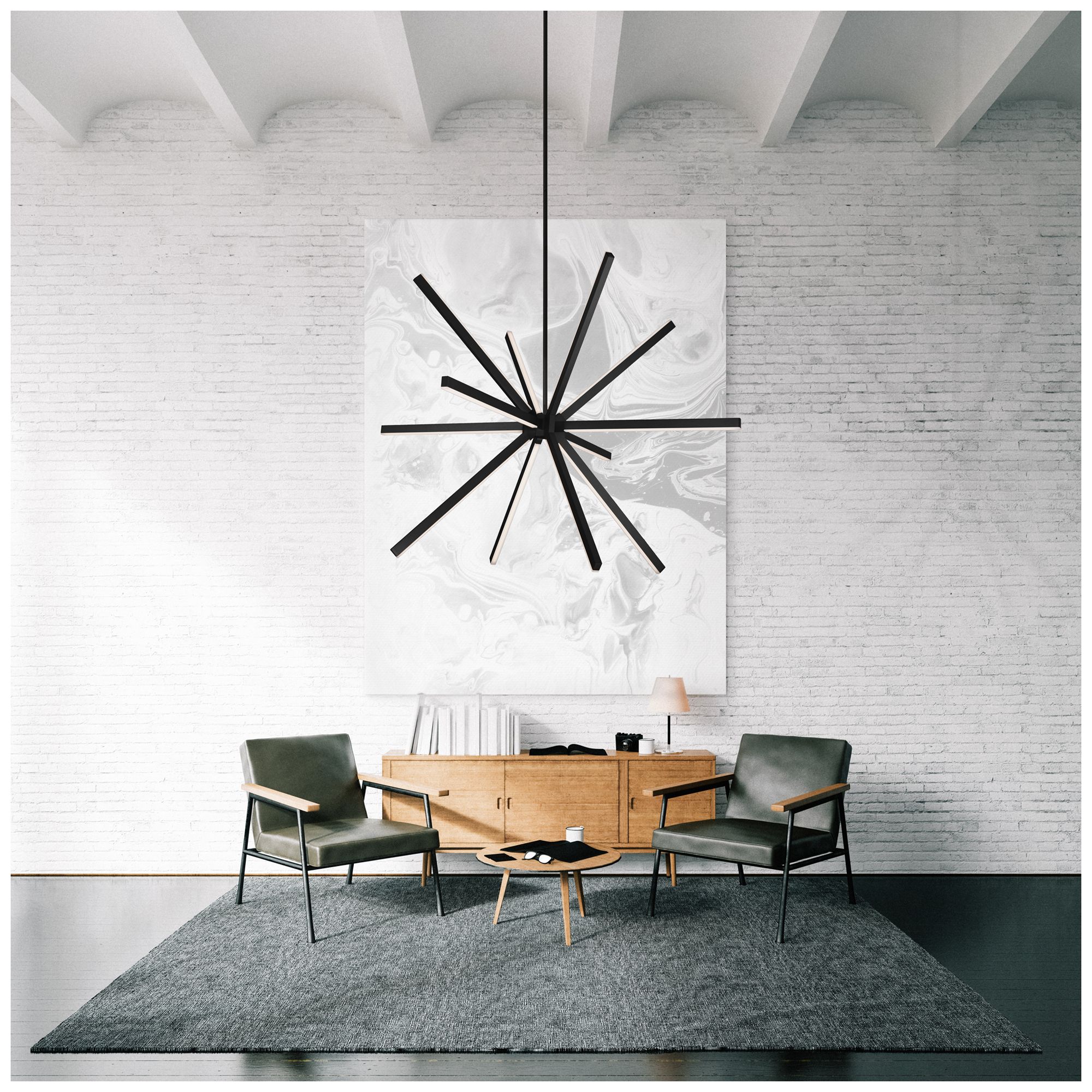 Image 3 Kuzco Sirius LED 48-in Black LED Chandeliers more views