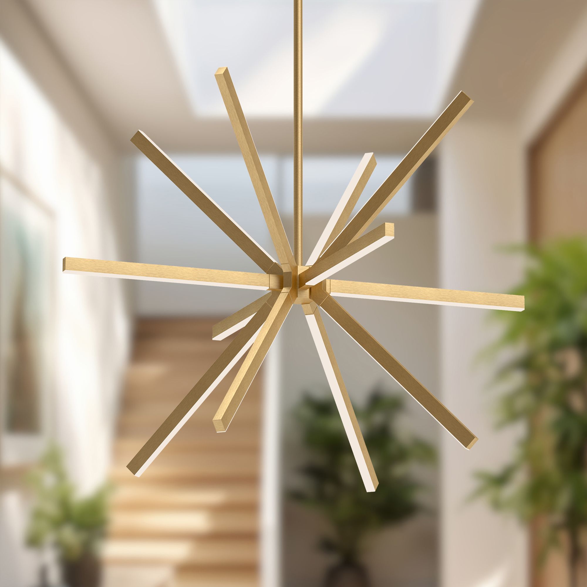 Kuzco Sirius LED 48-in Brushed Gold LED Chandeliers