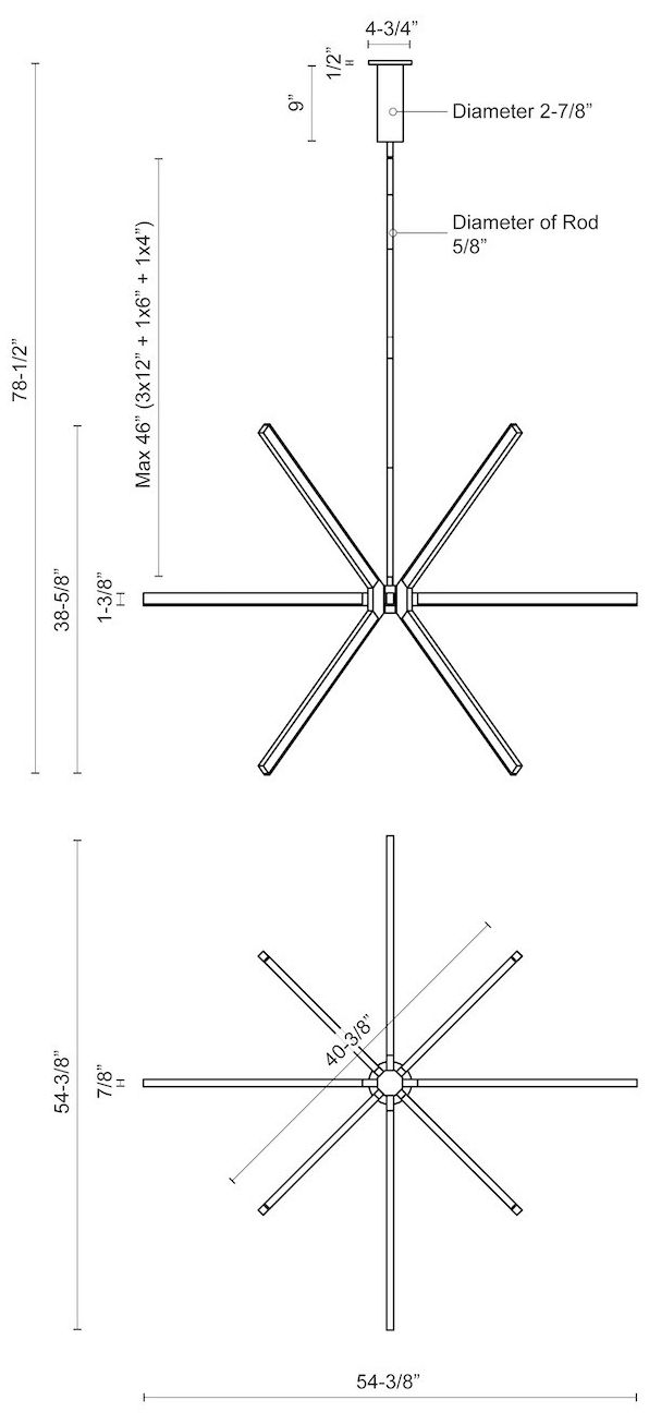 Image 3 Kuzco Sirius LED 56-in Black LED Chandeliers more views