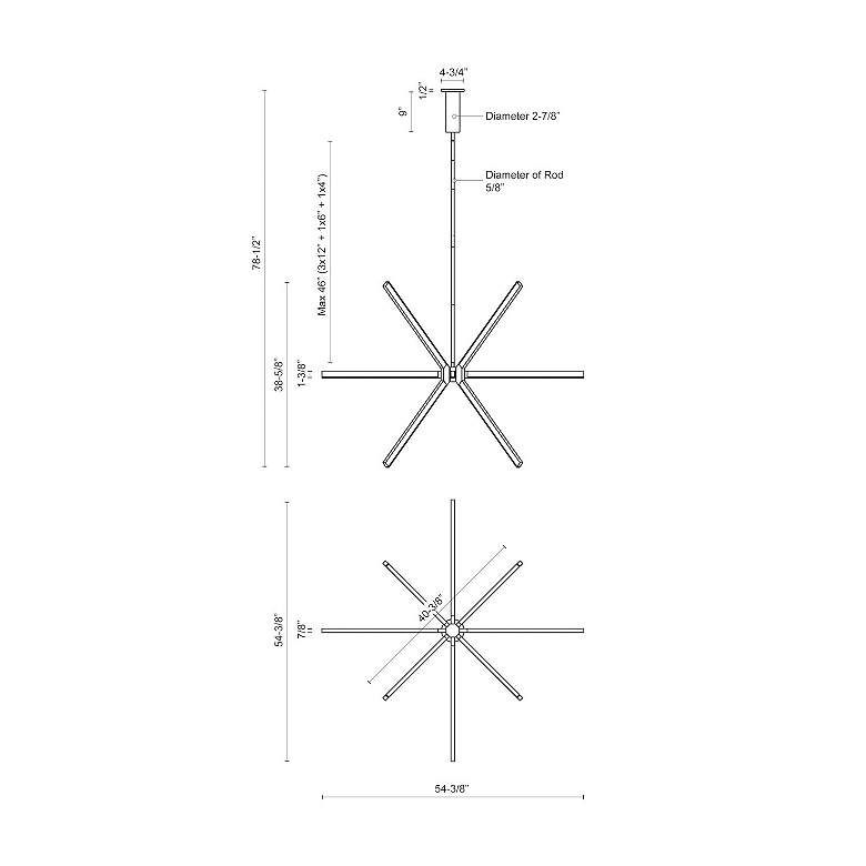 Image 3 Kuzco Sirius LED 56-in Black LED Chandeliers more views