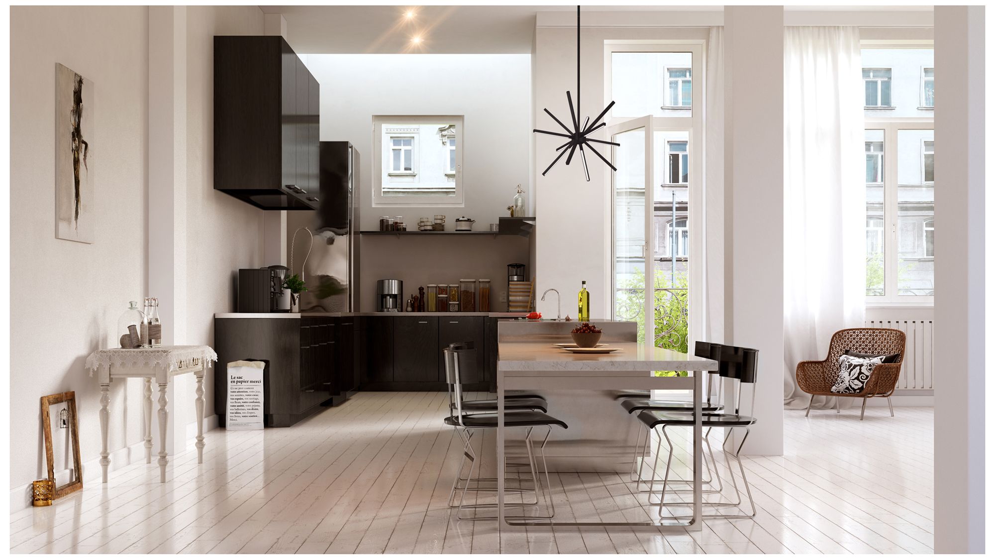 Image 2 Kuzco Sirius Minor LED 20-in Black LED Chandeliers more views