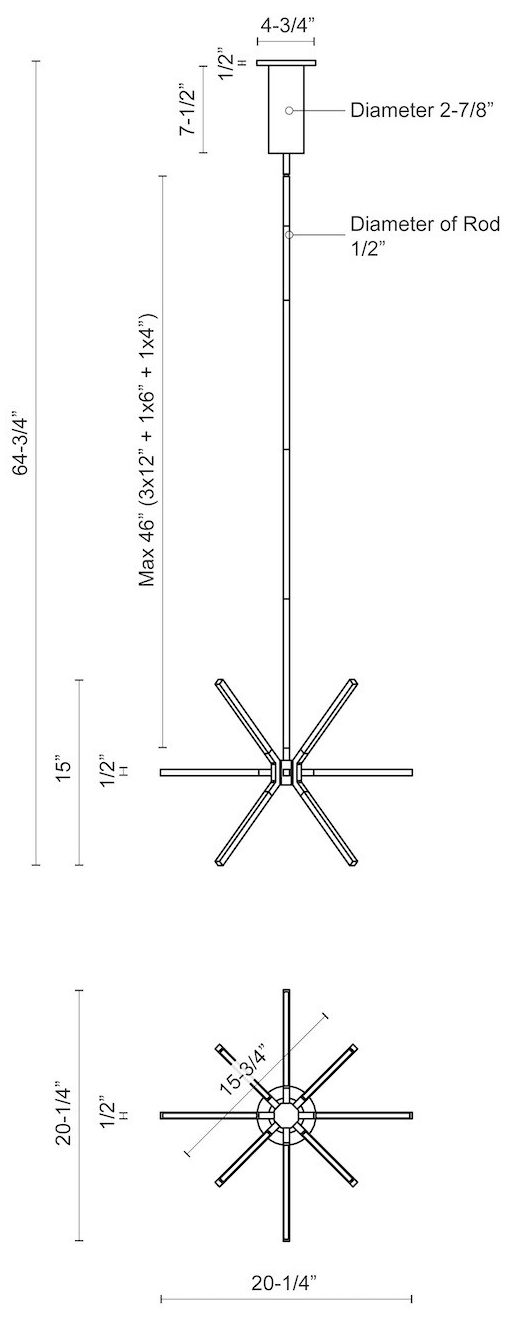 Image 4 Kuzco Sirius Minor LED 20-in Black LED Chandeliers more views
