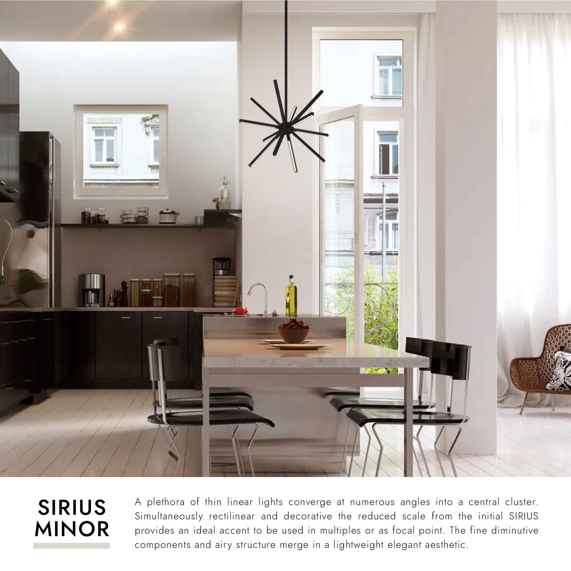 Image 3 Kuzco Sirius Minor LED 20-in Brushed Gold Chandelier more views