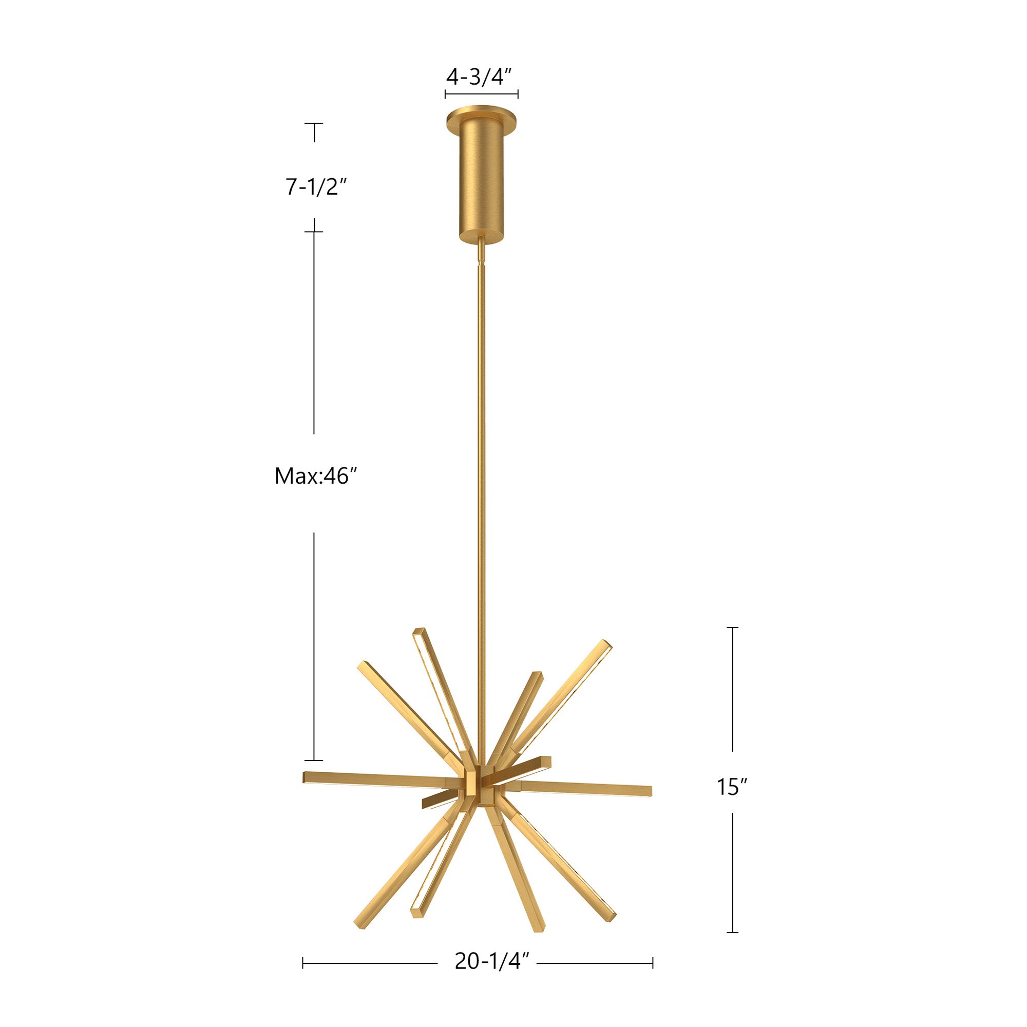 Image 7 Kuzco Sirius Minor LED 20-in Brushed Gold Chandelier more views