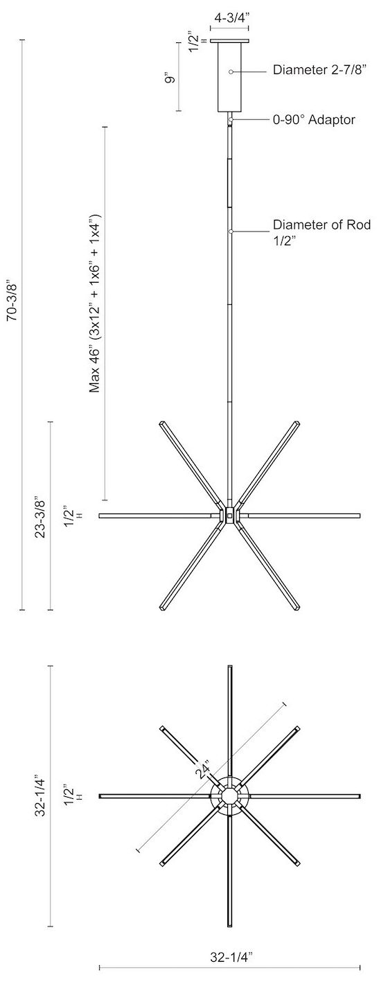 Image 3 Kuzco Sirius Minor LED 32-in Brushed Nickel LED Chandeliers more views