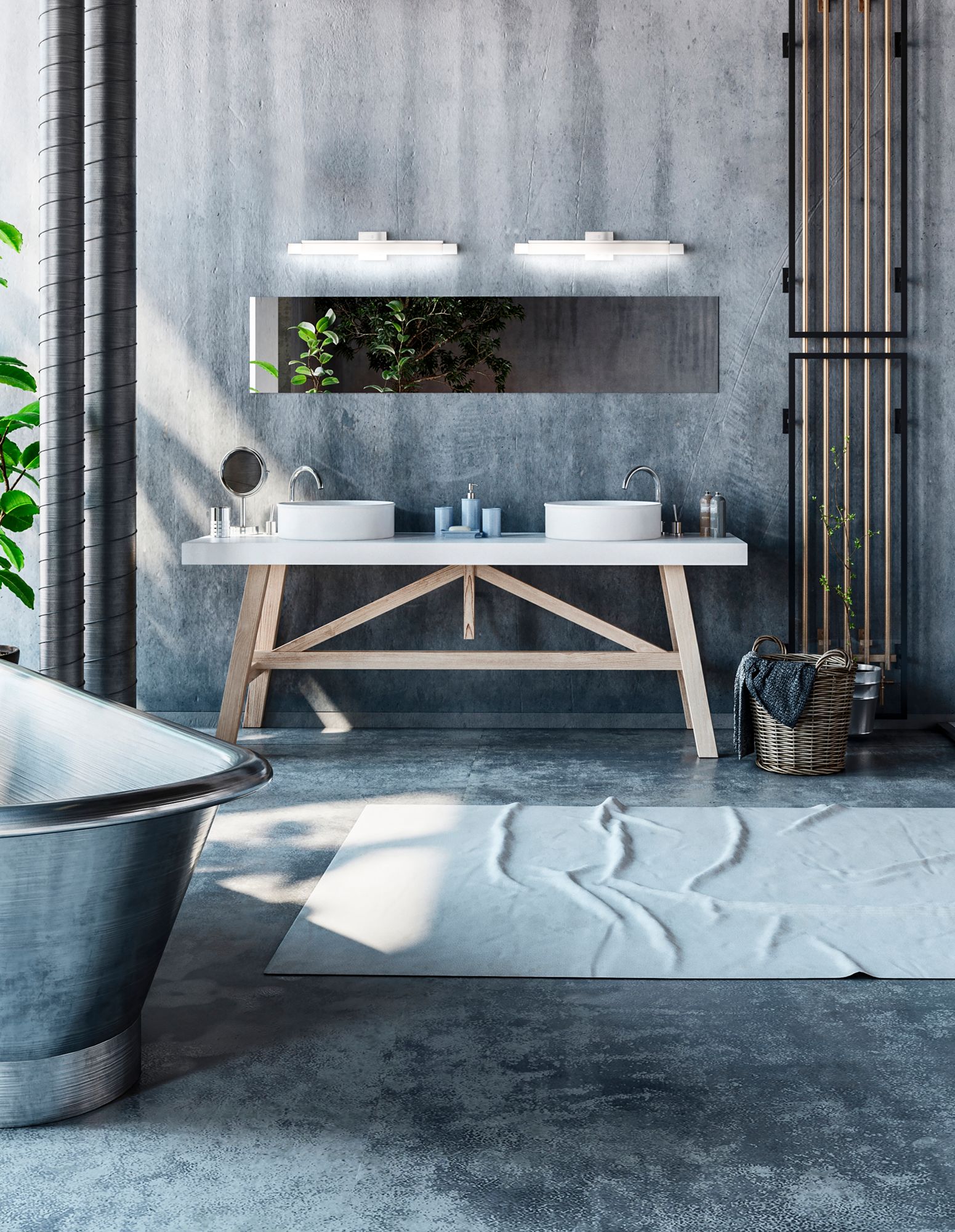 Image 2 Kuzco Soho LED 27-in Brushed Nickel Vanity Light more views