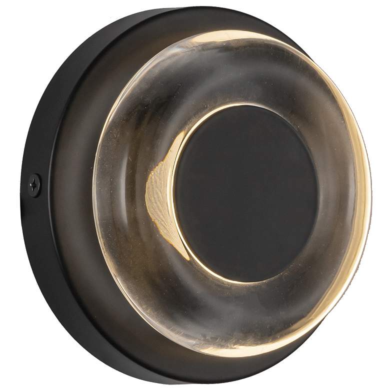Image 1 Kuzco Stephord LED 4-in Black/Clear Glass Wall Sconce