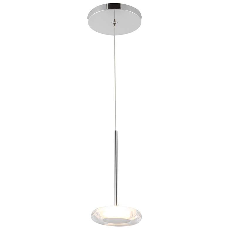 Image 1 Kuzco Stephord LED 4-in Chrome/Clear Glass Pendant