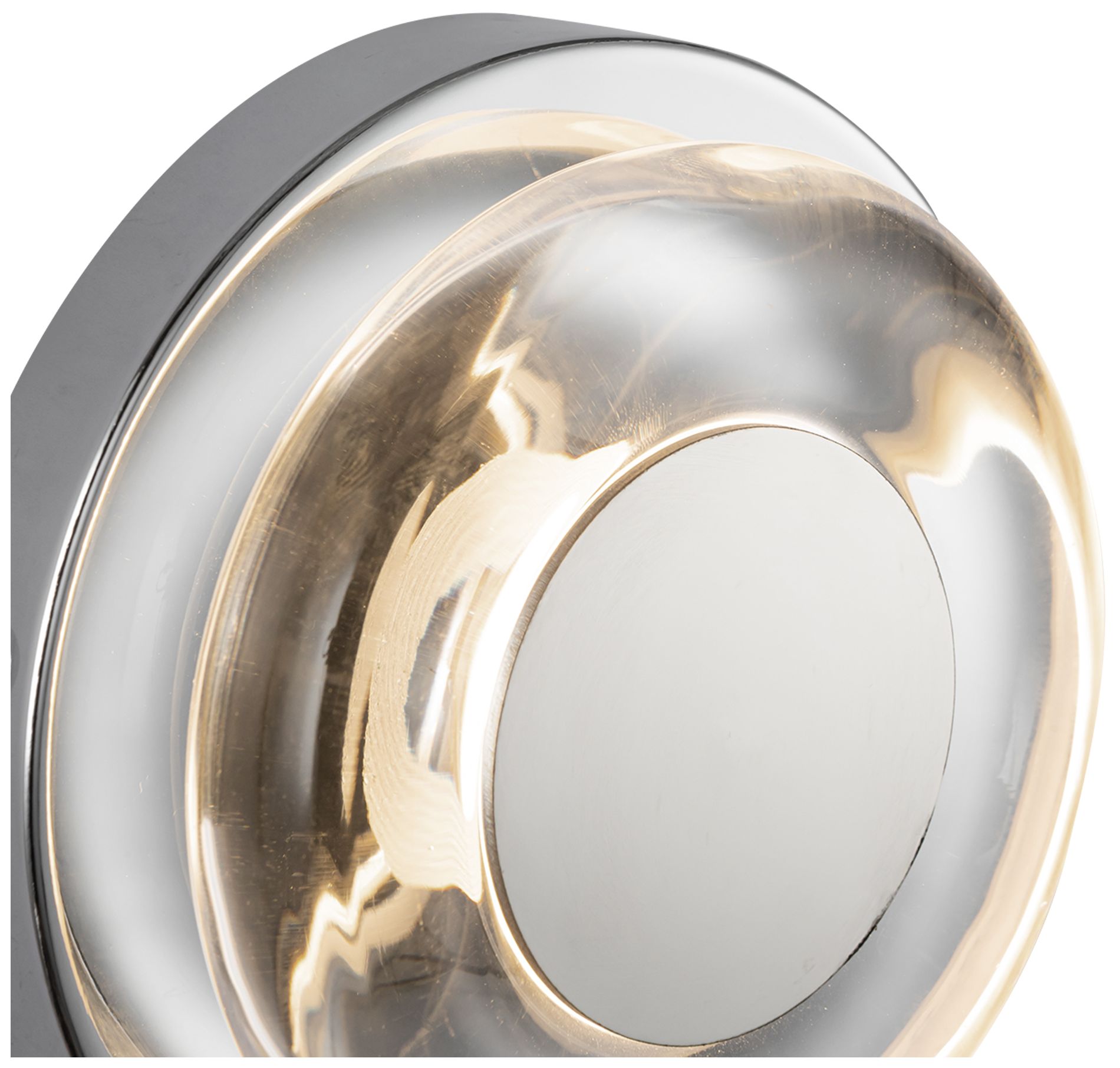 Image 4 Kuzco Stephord LED 4-in Chrome/Clear Glass Wall Sconce more views