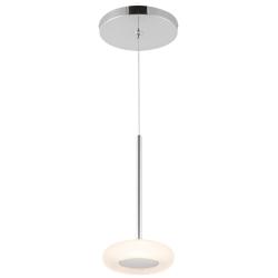 Kuzco Stephord LED 4-in Chrome/Frosted Glass Pendant
