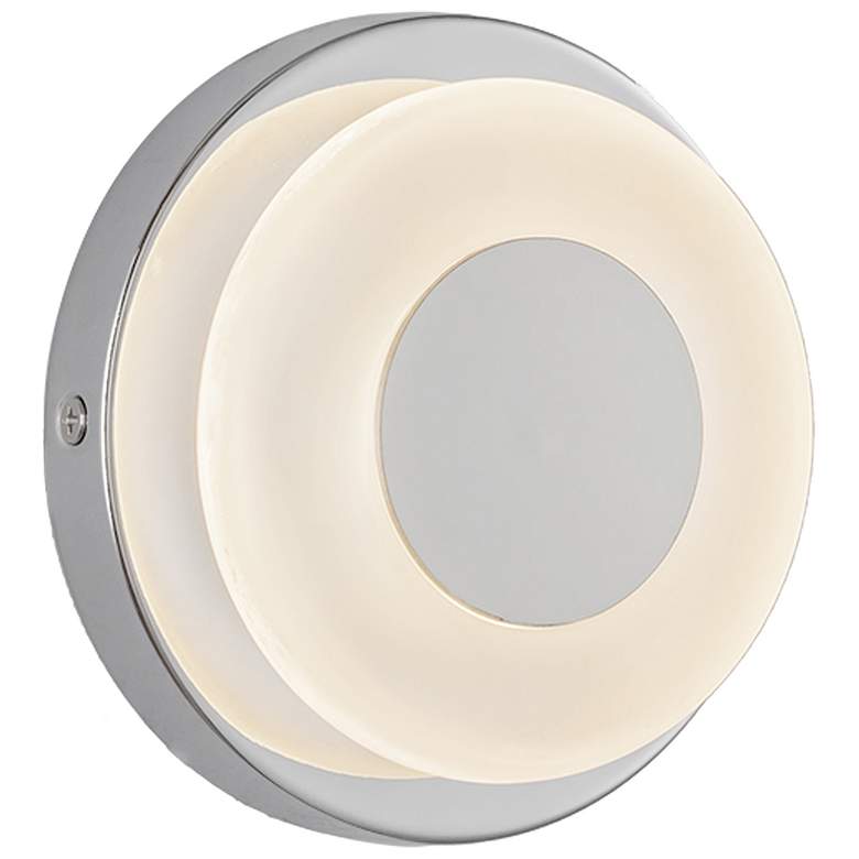 Image 1 Kuzco Stephord LED 4-in Chrome/Frosted Glass Wall Sconce