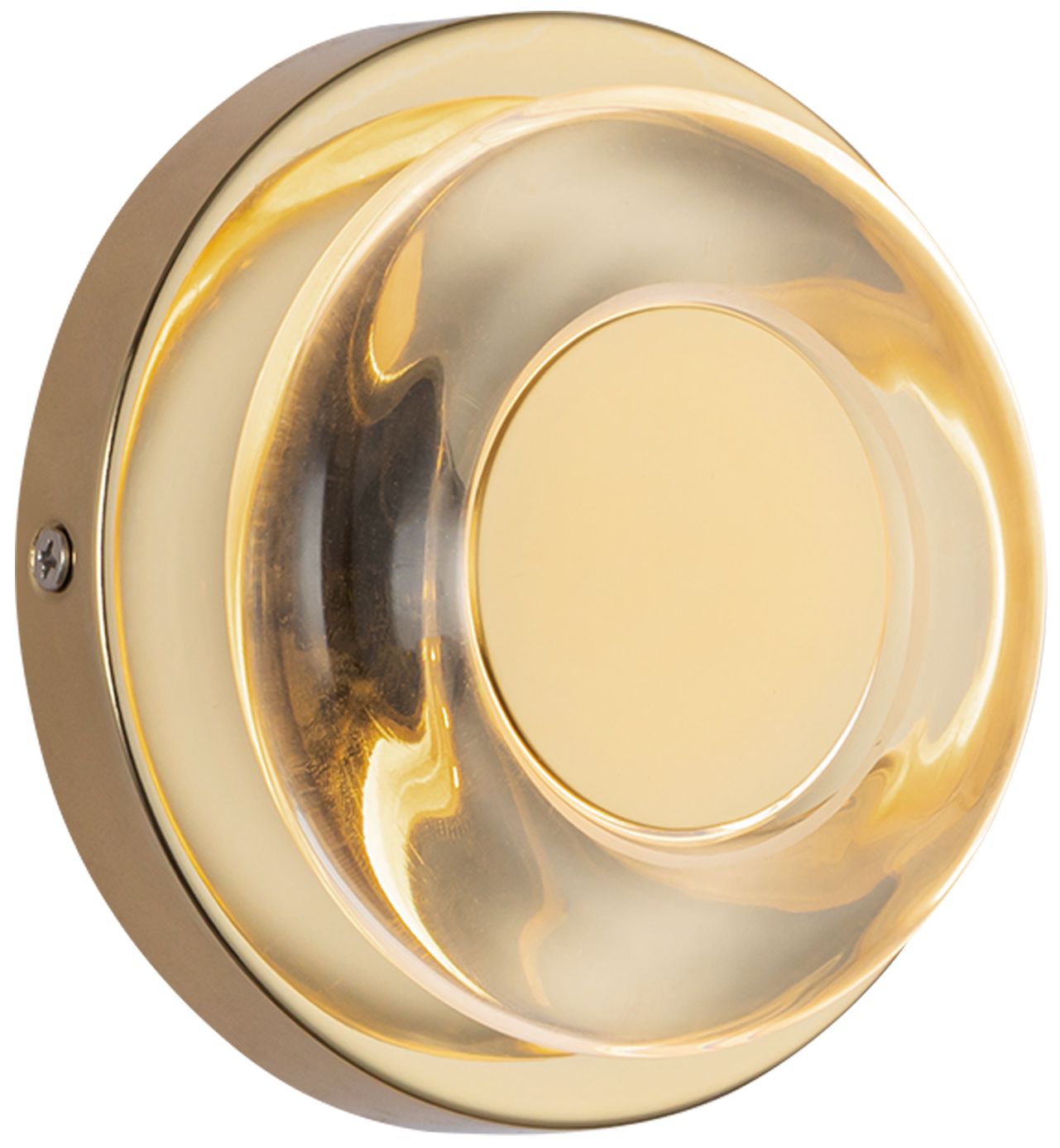 Kuzco Stephord LED 4-in Metallic Brass/Clear Glass Wall Sconce