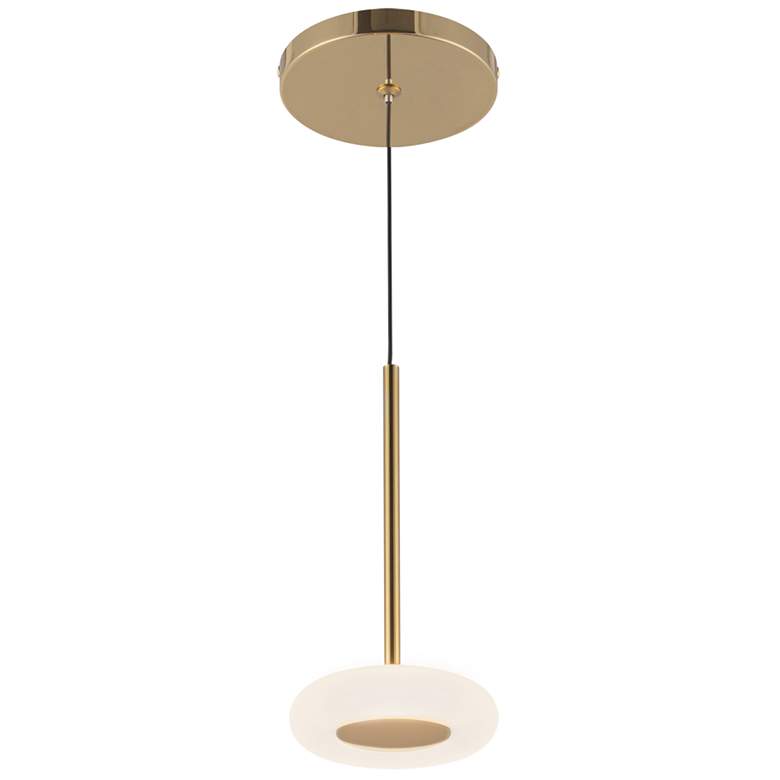 Image 1 Kuzco Stephord LED 4-in Metallic Brass/Frosted Glass Pendant