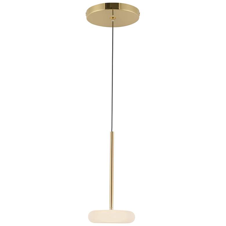 Image 3 Kuzco Stephord LED 4-in Metallic Brass/Frosted Glass Pendant more views