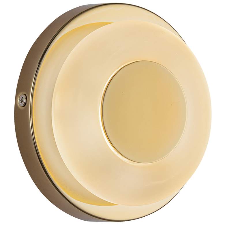 Image 1 Kuzco Stephord LED 4-in Metallic Brass/Frosted Glass Wall Sconce