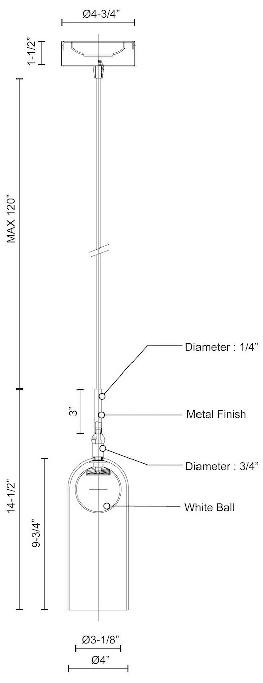 Image 4 Kuzco Stylo LED 4-in Black Pendant more views