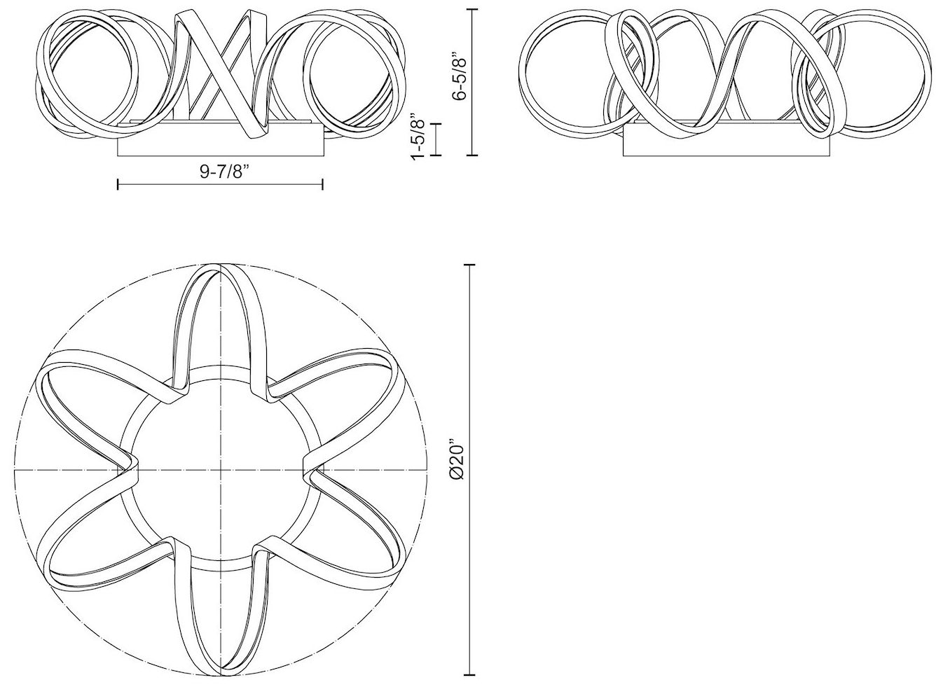 Image 4 Kuzco Synergy LED 20-in Antique Brass Flush Mount more views