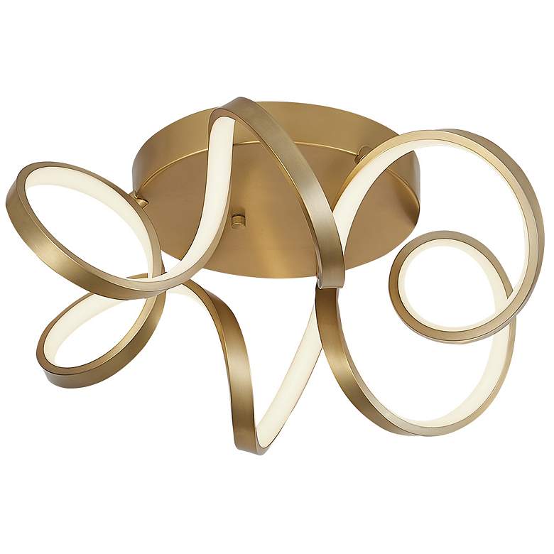 Image 1 Kuzco Synergy LED 20-in Antique Brass Flush Mount