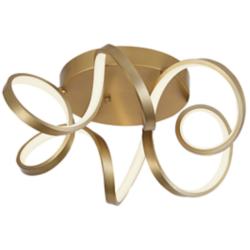 Kuzco Synergy LED 20-in Antique Brass Flush Mount