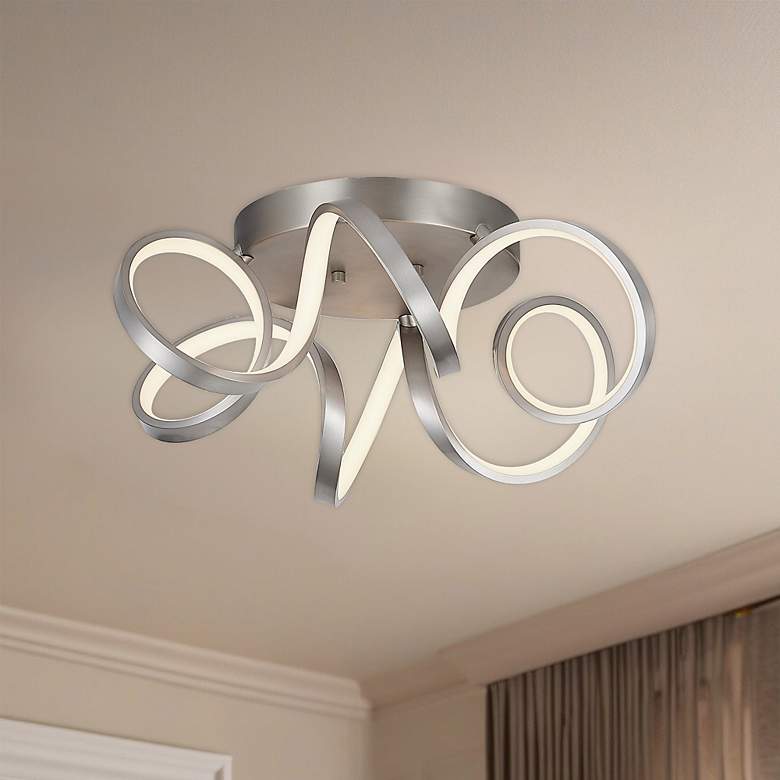 Image 1 Kuzco Synergy LED 20-in Antique Silver Flush Mount