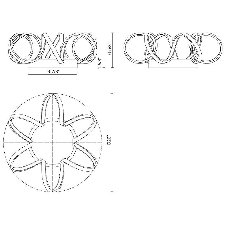 Image 3 Kuzco Synergy LED 20-in Antique Silver Flush Mount more views