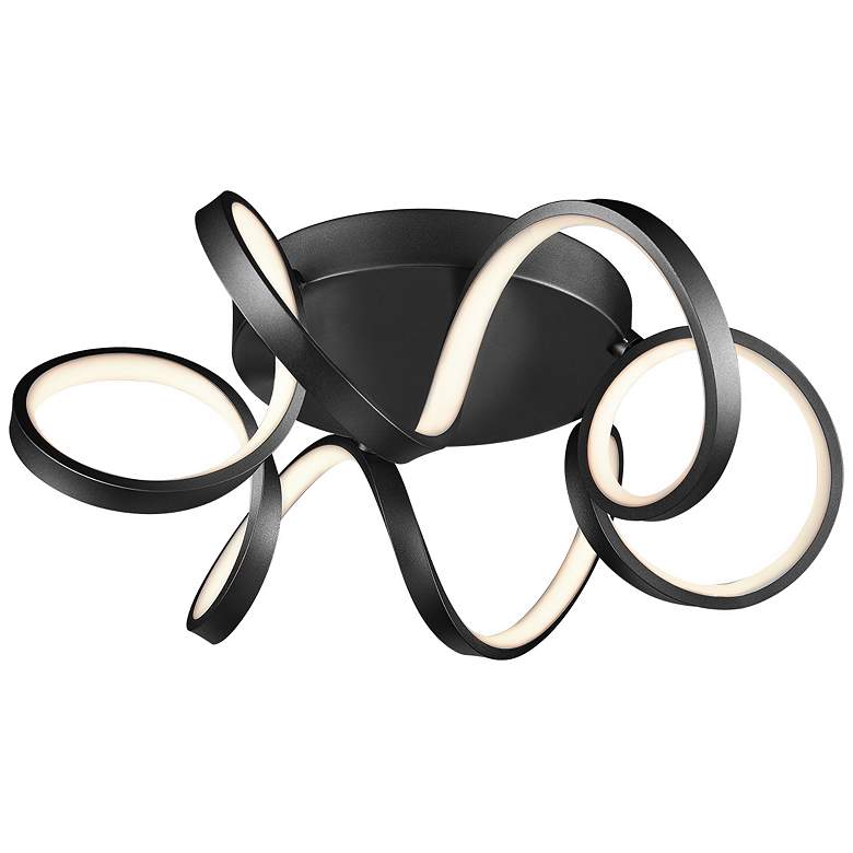 Image 1 Kuzco Synergy LED 20-in Black Flush Mount
