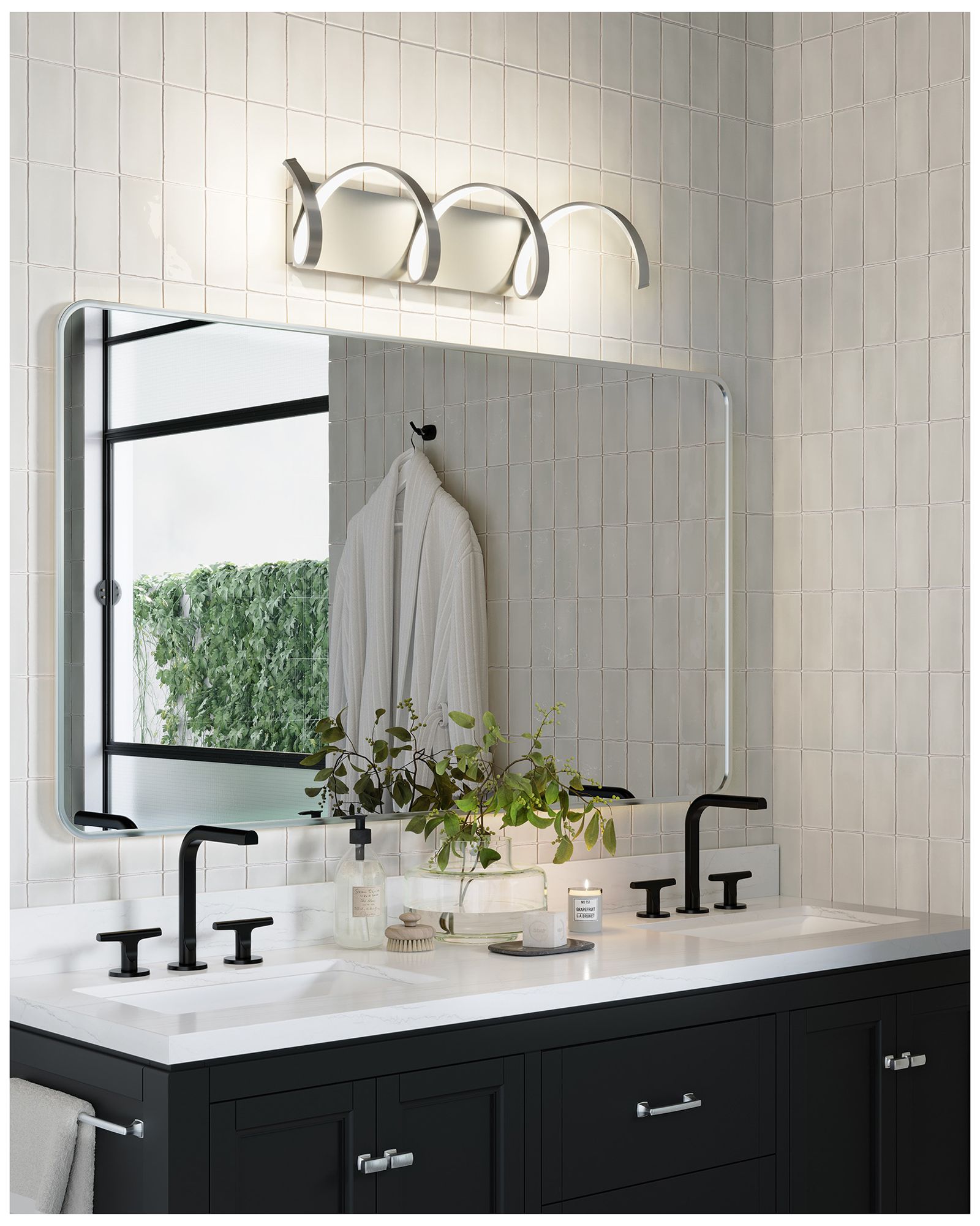 Image 3 Kuzco Synergy LED 30-in Antique Silver Wall Sconce more views