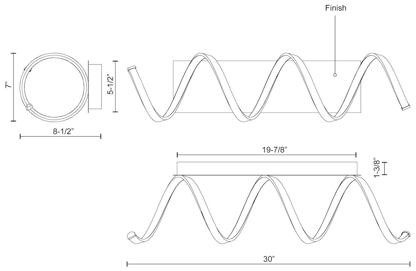 Image 4 Kuzco Synergy LED 30-in Antique Silver Wall Sconce more views