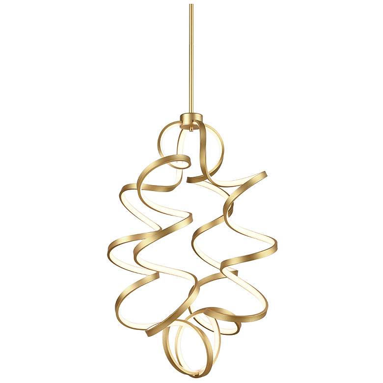 Image 1 Kuzco Synergy LED 34-in Antique Brass LED Chandeliers