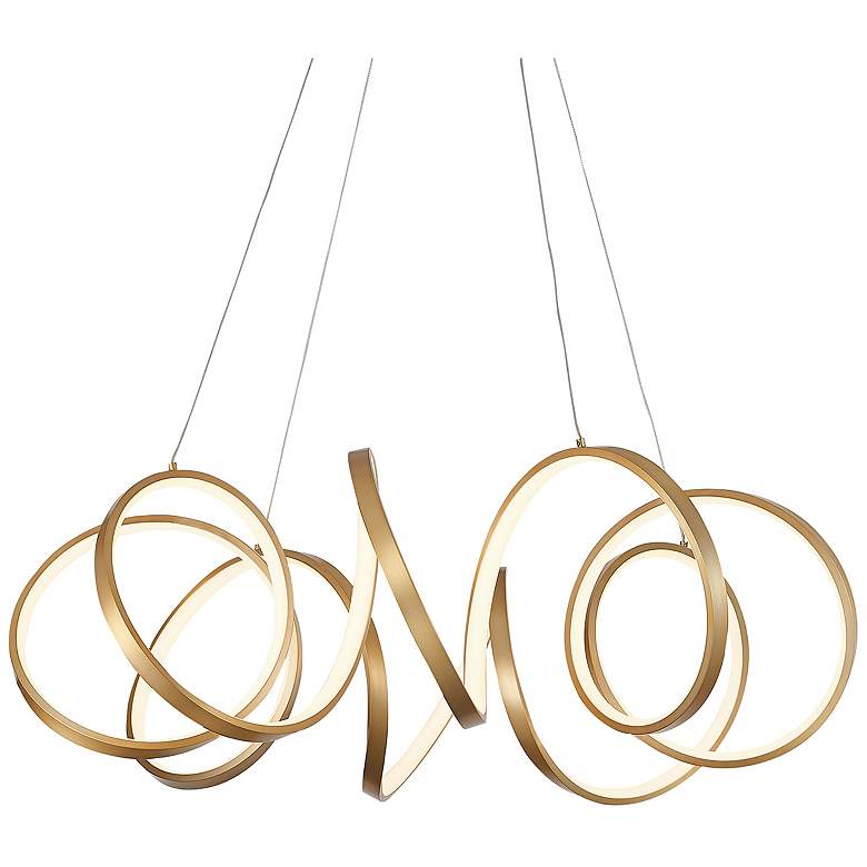 Image 1 Kuzco Synergy LED 34-in Antique Brass LED Chandeliers