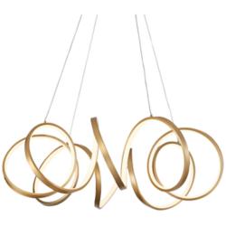 Kuzco Synergy LED 34-in Antique Brass LED Chandeliers