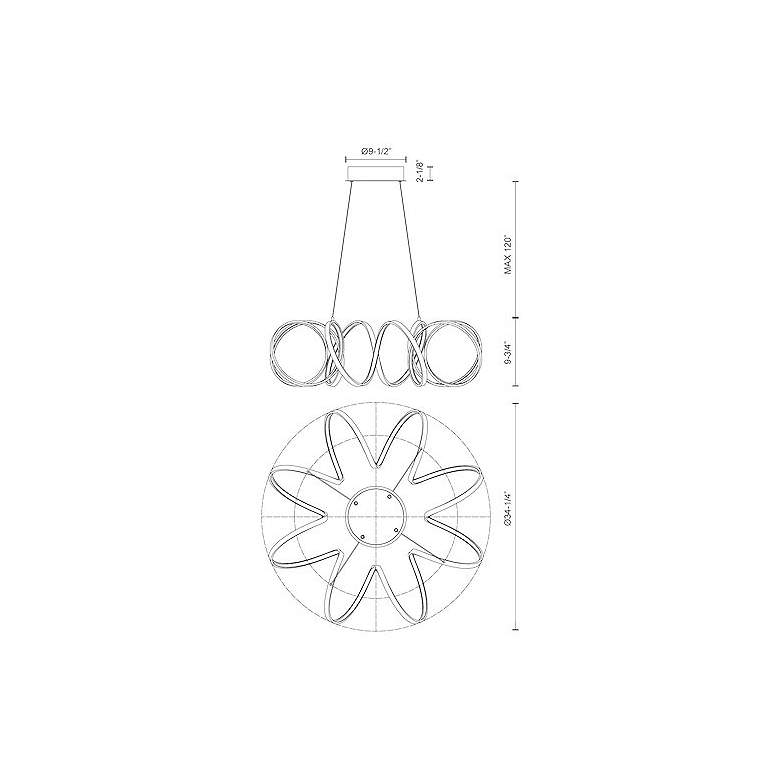 Image 4 Kuzco Synergy LED 34-in Antique Brass LED Chandeliers more views