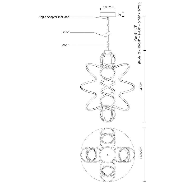 Image 3 Kuzco Synergy LED 34-in Black LED Chandeliers more views